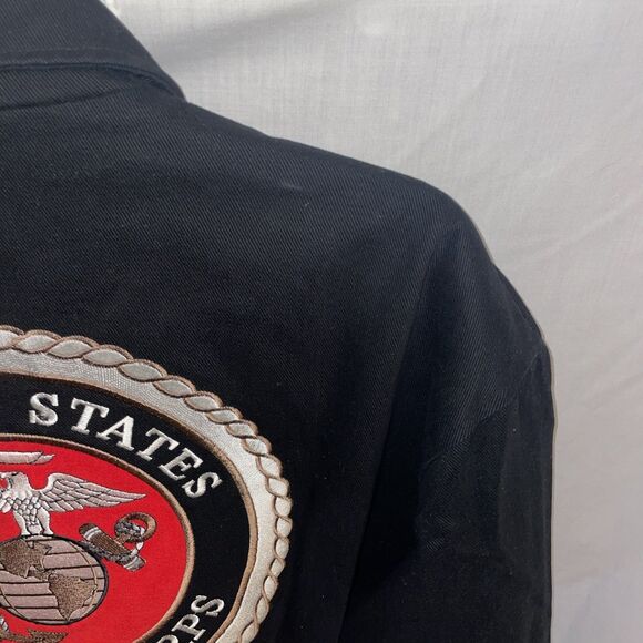 Leather Gallery Men’s USMC Jacket Size Small Black Cotton Bomber Outdoors Warmth - Picture 10 of 12